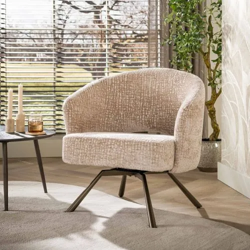 Sessel Liva | Monti Stoff / Strukturstoff | drehbar | sand-braun