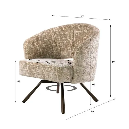 Sessel Liva | Monti Stoff / Strukturstoff | drehbar | sand-braun