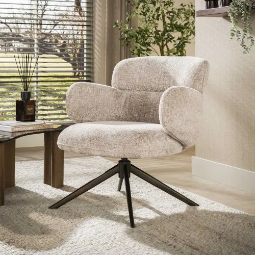 Sessel Milagro | drehbar | Hoven-Stoff / Chenillegewebe | sand - braun