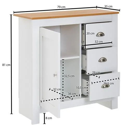 Sideboard Anrichte Liam | weiß / braun