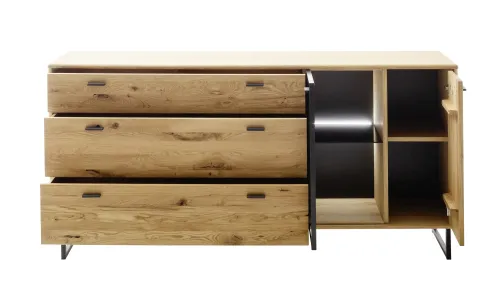 Sideboard Arezzo | Wildeiche / anthrazit | ohne Beleuchtung