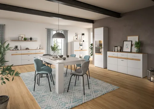 Sideboard Ashton | Ashgray matt / Rivera Eiche | 150 x 86 x 43