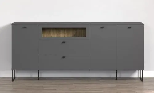 Sideboard Bellugi 1, Anthrazit Dekor – Ansicht 2