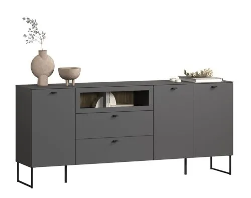 Sideboard Bellugi 1, Anthrazit Dekor – Ansicht 3