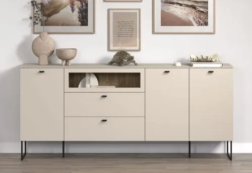 Sideboard Bellugi 1, Cashmere / Evoke Eiche