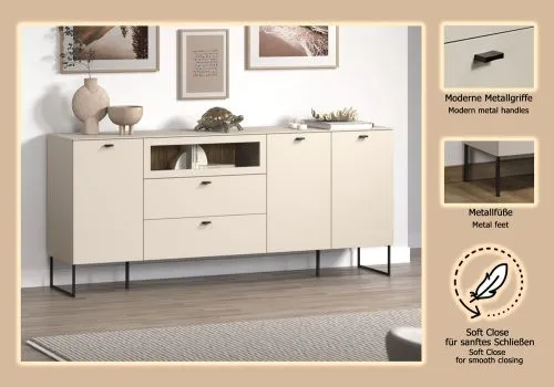 Sideboard Bellugi 1, Cashmere Dekor – Ansicht 7