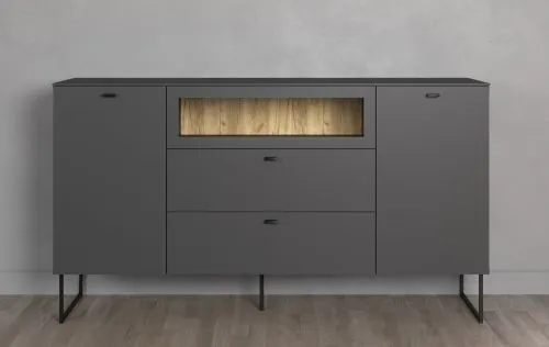 Sideboard Bellugi, Anthrazit Dekor – Ansicht 3