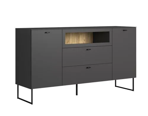 Sideboard Bellugi, Anthrazit Dekor – Ansicht 4