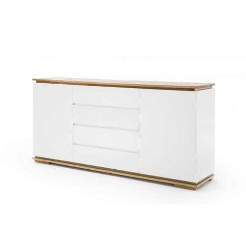 Sideboard Chiaro | weiß matt / Asteiche massiv