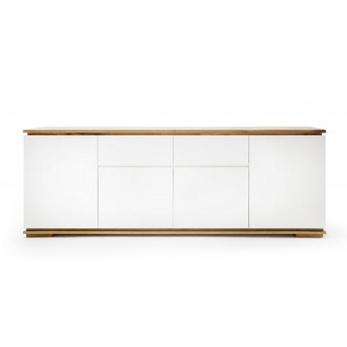 Sideboard Chiaro groß | weiß matt / Asteiche massiv