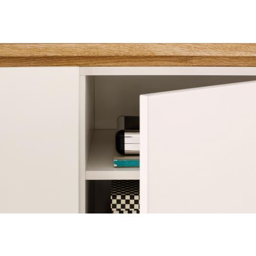 Sideboard Chiaro groß | weiß matt / Asteiche massiv