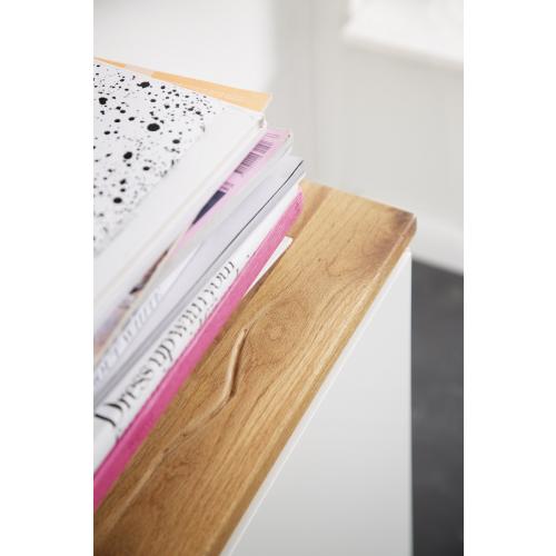 Sideboard Chiaro groß | weiß matt / Asteiche massiv