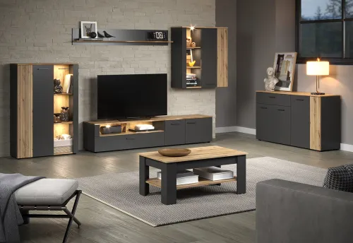 Sideboard Esteban | Anthrazit / Coast Evoke Oak