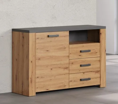 Sideboard Follow mit Schubkästen | Artisan Eiche / Matera grau