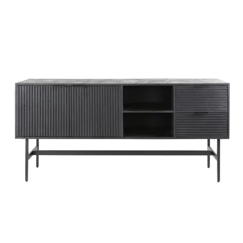 Sideboard Genka | Mangoholz massiv | schwarz