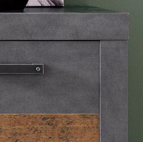 Sideboard Kommode Indy | Old Used Wood / Matera grau | 178x77 cm | Shabby Look