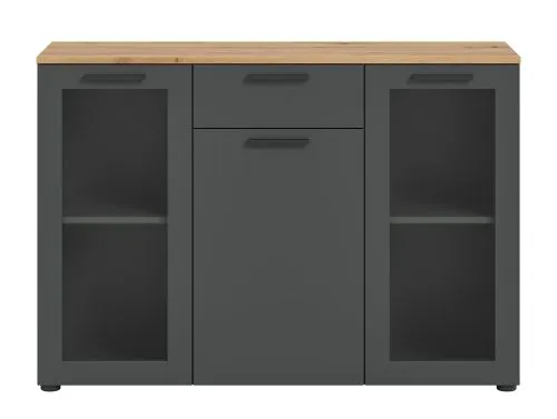 Sideboard Kommode Niklas | Basalt Grau / Artisan Eiche