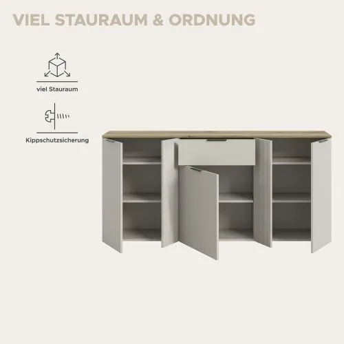 Sideboard Kommode Slide | Kaschmir / Evoke Oak