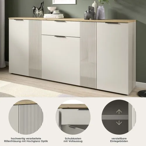 Sideboard Kommode Slide | Kaschmir / Evoke Oak