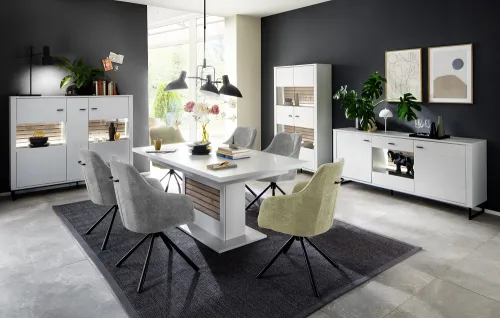 Sideboard Louisiana | Modern White | mit Beleuchtung