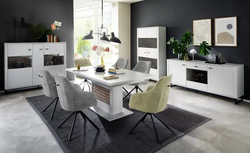 Sideboard Louisiana | Modern White | ohne Beleuchtung