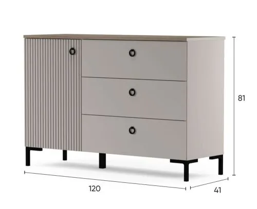 Sideboard Lucrezia, Cashmere Dekor – Ansicht 3
