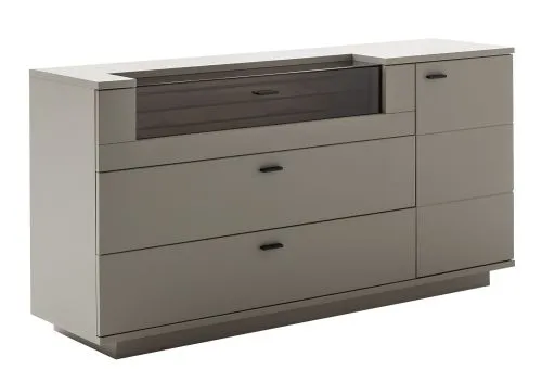 Sideboard Lüttich | Basalt / Wotan Eiche | optional LED Beleuchtung