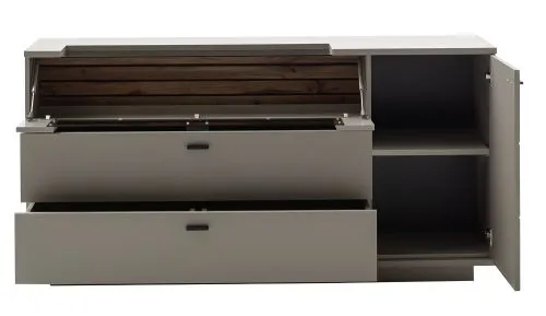 Sideboard Lüttich | Basalt / Wotan Eiche | optional LED Beleuchtung