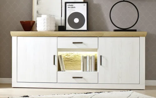 Sideboard Madrid | Landhaus | Pinie Aurelio / Grandson Oak | ohne Beleuchtung