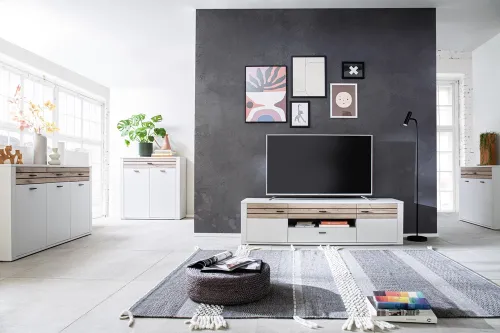 Sideboard Mantena | Modern White / Viking Oak