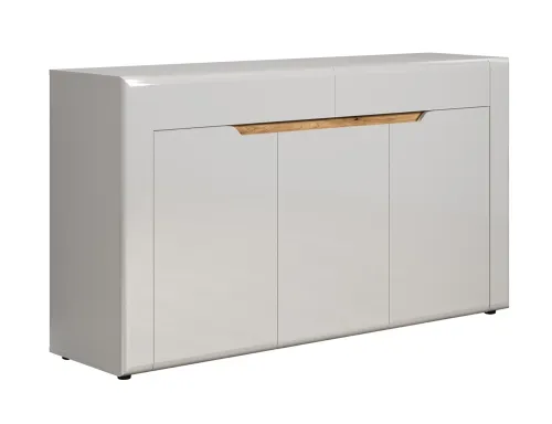 Sideboard Marlon | weiß Hochglanz / Evoke Eiche
