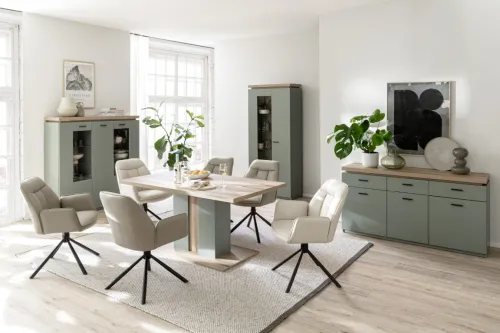 Sideboard Moniz | Salbei grün / Eiche Evoke | inkl. LED Beleuchtung