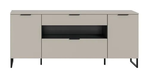 Sideboard Noida | Kaschmir / schwarz mit 2er Set LED Beleuchtung