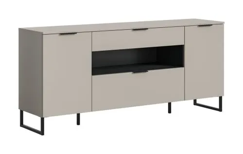 Sideboard Noida | Kaschmir / schwarz ohne Beleuchtung