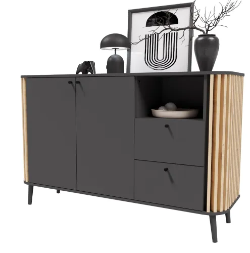 Sideboard Pure | grau / Artisan Eiche | 138 cm