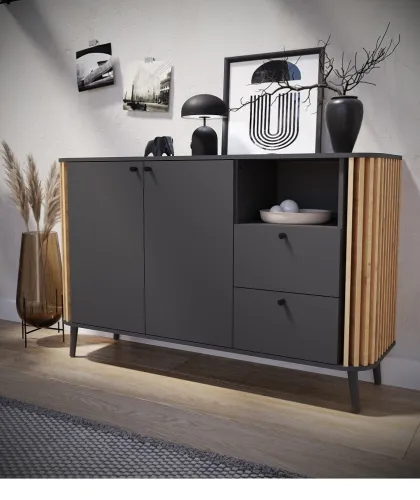 Sideboard Pure | grau / Artisan Eiche | 138 cm