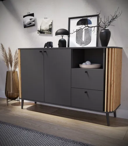 Sideboard Pure | grau / Artisan Eiche | 138 cm
