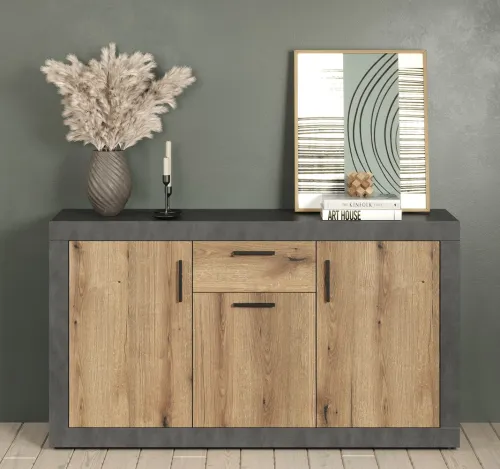 Sideboard Salvada | Matera grau / Coast Evoke Eiche