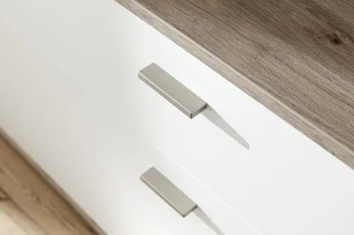 Sideboard Santerno | Soft white / Viking Oak | LED Beleuchtung