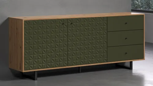 Sideboard Sentra | Dark Green / Artisan Eiche