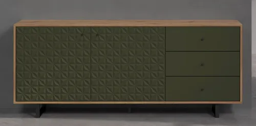Sideboard Sentra | Dark Green / Artisan Eiche