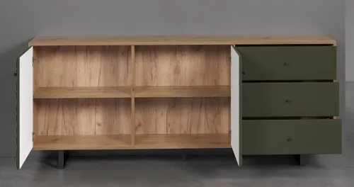 Sideboard Sentra | Dark Green / Artisan Eiche