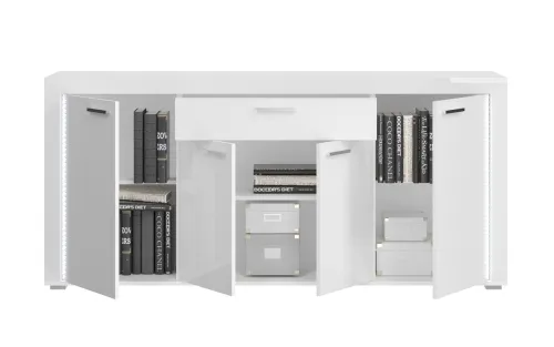Sideboard Skylight | weiß Hochglanz | inkl. Frontbeleuchtung