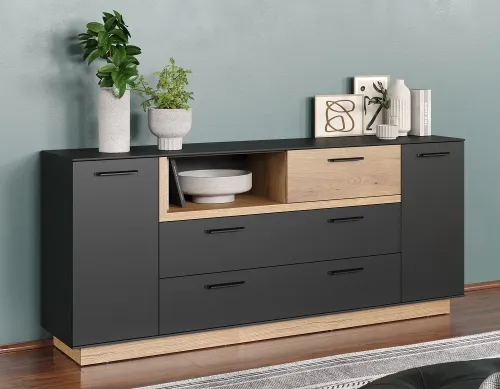 Sideboard Synnax | anthrazit grau / Coast Evoke Eiche