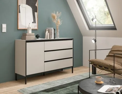 Sideboard Tron | Kaschmir / schwarz