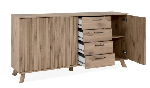 Sideboard Wellington mit Schubkästen | mit 3D-Reliefoptik | Schwedeneiche