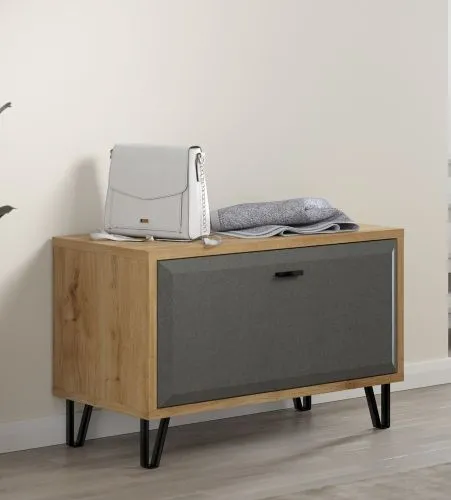 Sitzbank Cheyenne | Eiche Navarra / Filz Dark Grey