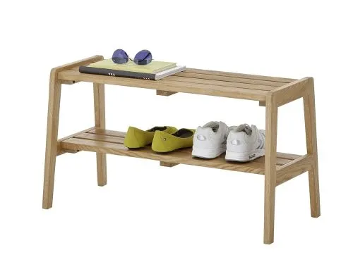 Sitzbank Garderobenbank Bantry 2 | Eiche massiv 80x45x36 cm