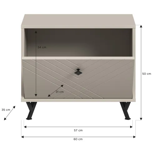 Sitzbank | Garderobenbank Notes | beige matt/sandfarben