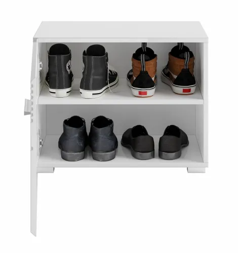 Sitzbank Linus | weiß Hochglanz mit Sitzkissen